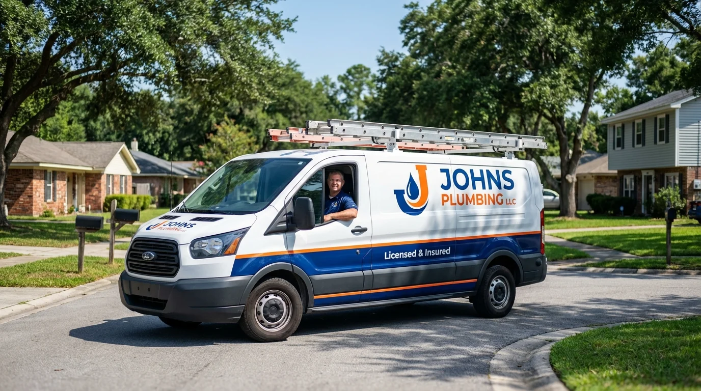 Johns Plumbing LLC service van in West Mifflin, PA