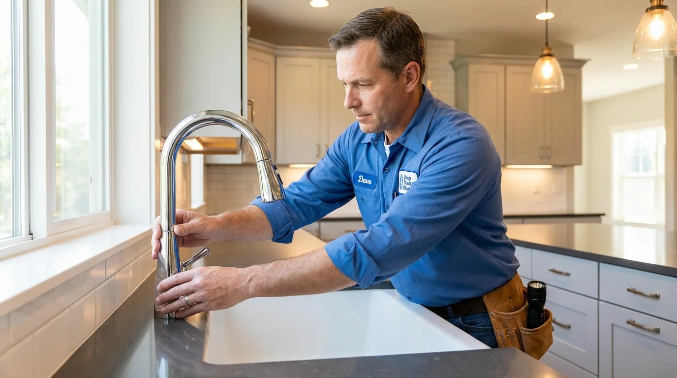 Kitchen faucet installation by Johns Plumbing LLC in West Mifflin