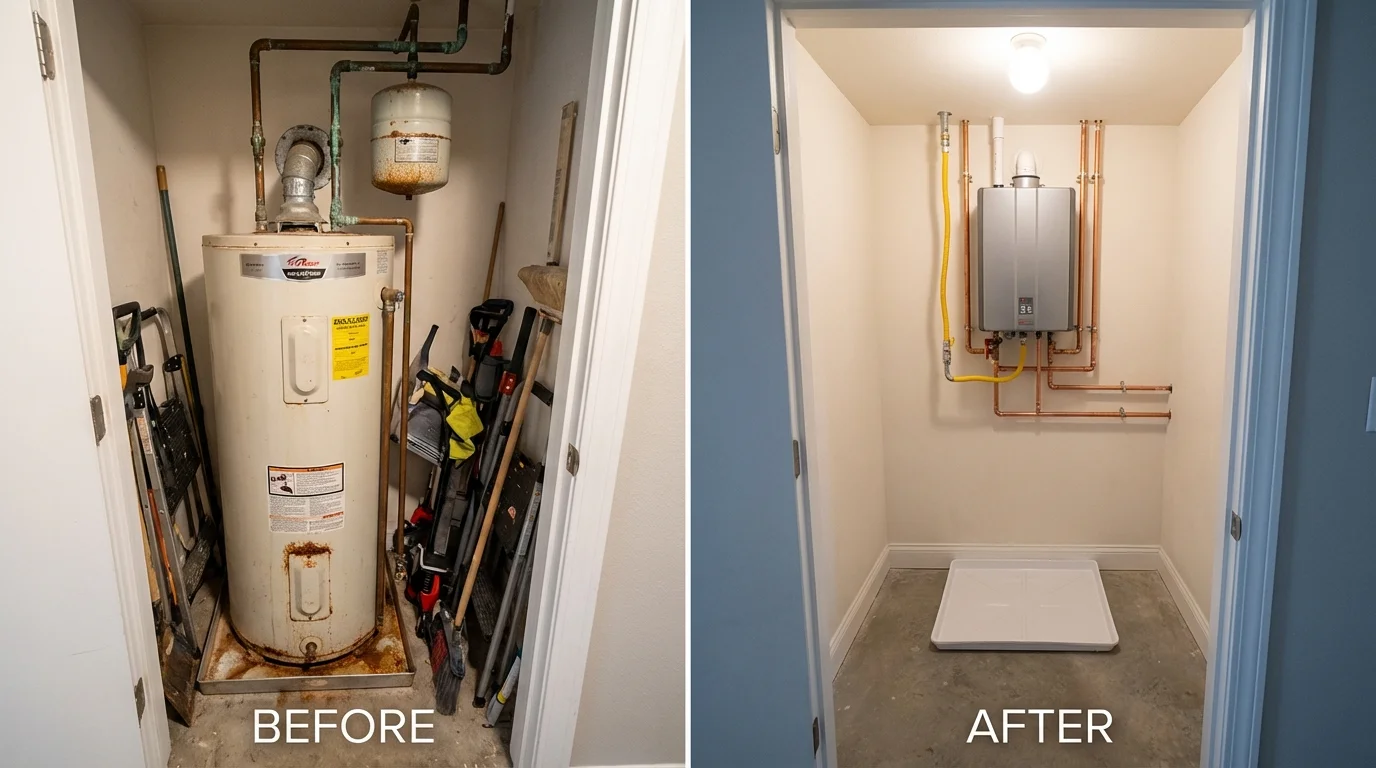 Tank water heater versus wall-mounted tankless unit comparison for West Mifflin, PA homeowners